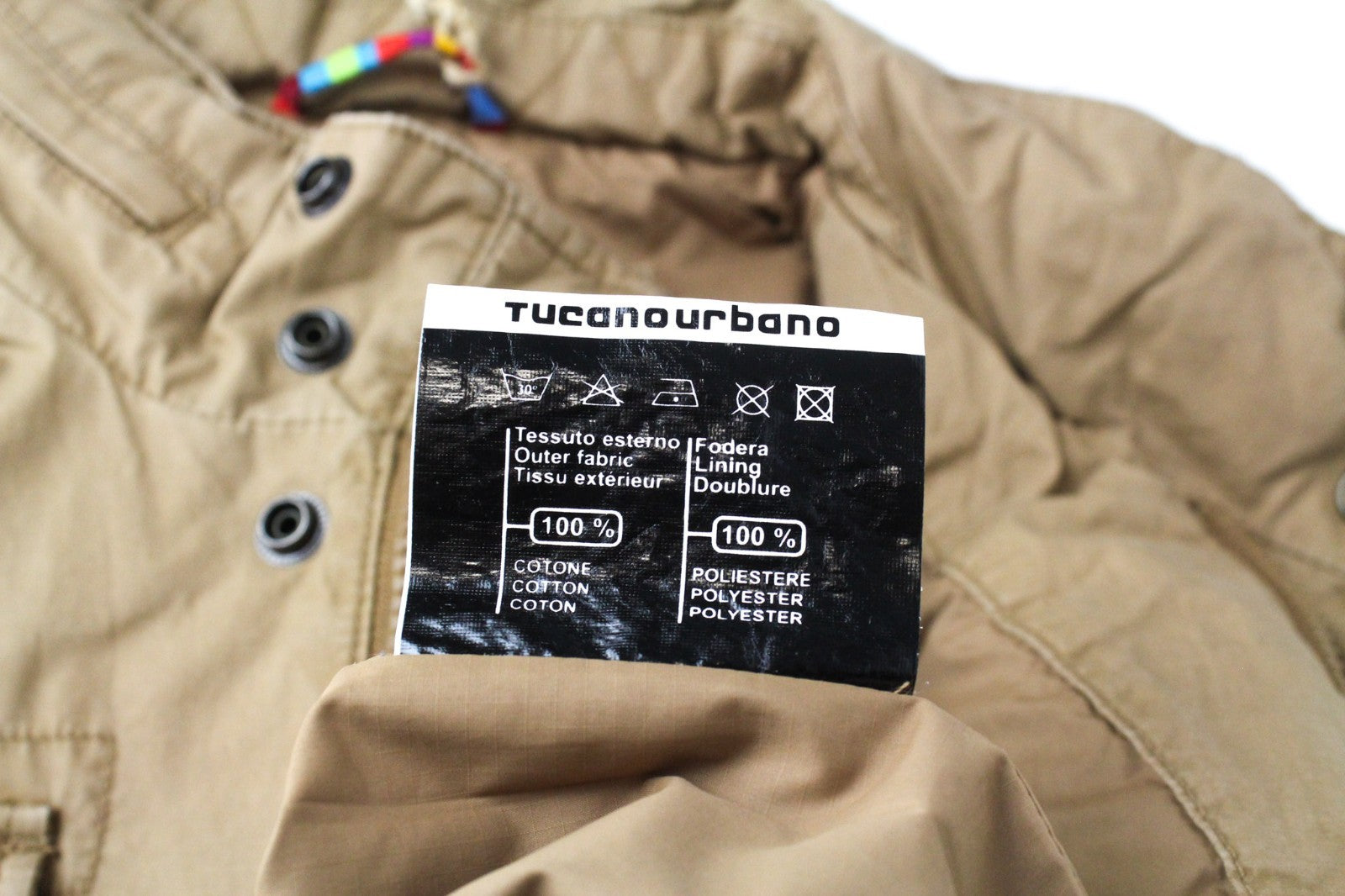 TUCANO URBANO Douz Men Jacket S Brown Cotton Single-Breasted Motorcycle Lined