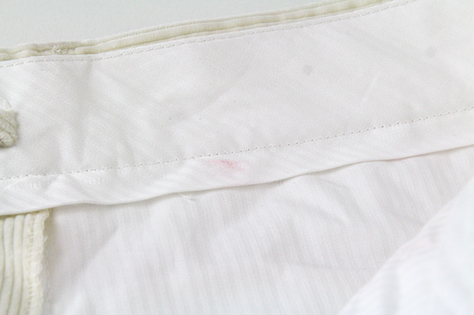 SUITSUPPLY Blake Men Trousers UK32R W32 Off-White Beige Cotton Corduroy Cargo