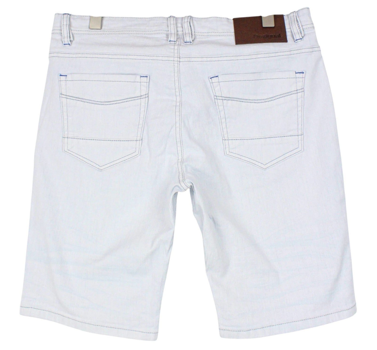 DESIGUAL Pablo Men Shorts W36 Light Blue Cotton Stretch 5-Pocket Denim