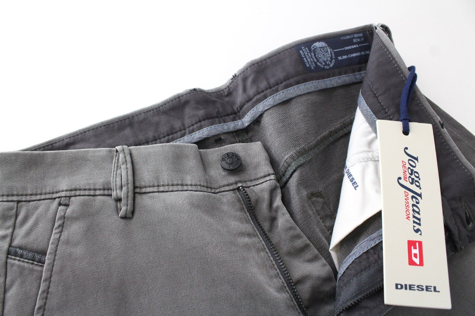 DIESEL Slim-Chino-M-NE 0685E Men Jeans W28 Sweat Jogg Slim Grey Cotton Stretch