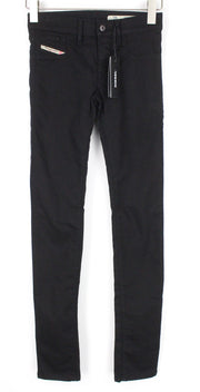 DIESEL Livier R608A Women Jeans W25 Super Slim Jegging Black Cotton Stretch