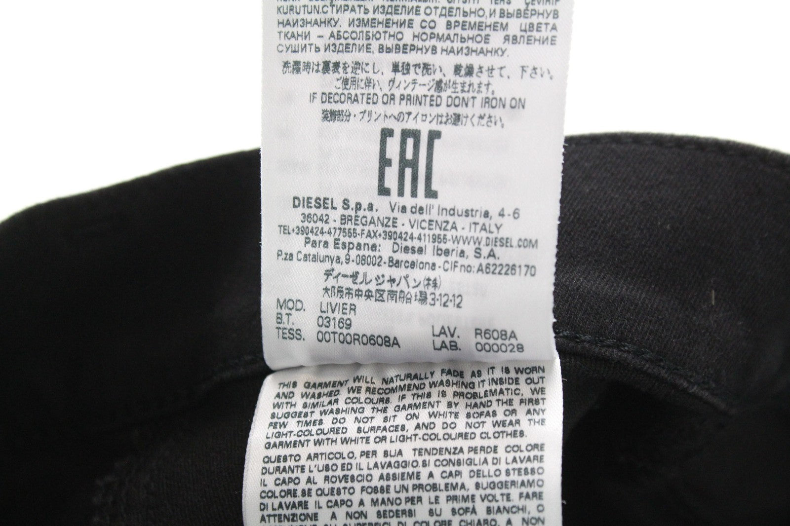 DIESEL Livier R608A Women Jeans W25 Super Slim Jegging Black Cotton Stretch