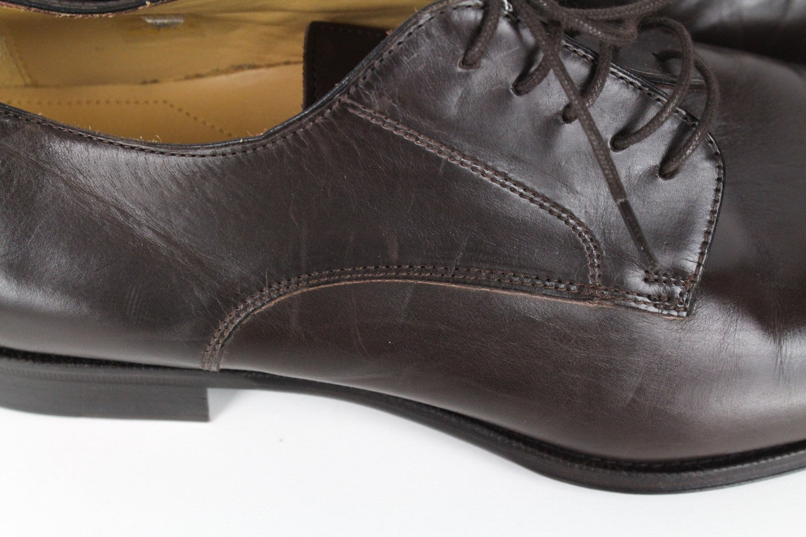 SUITSUPPLY Men Formal Shoes EU44.5 Brown Genuine Leather Laced Low-Top Classic