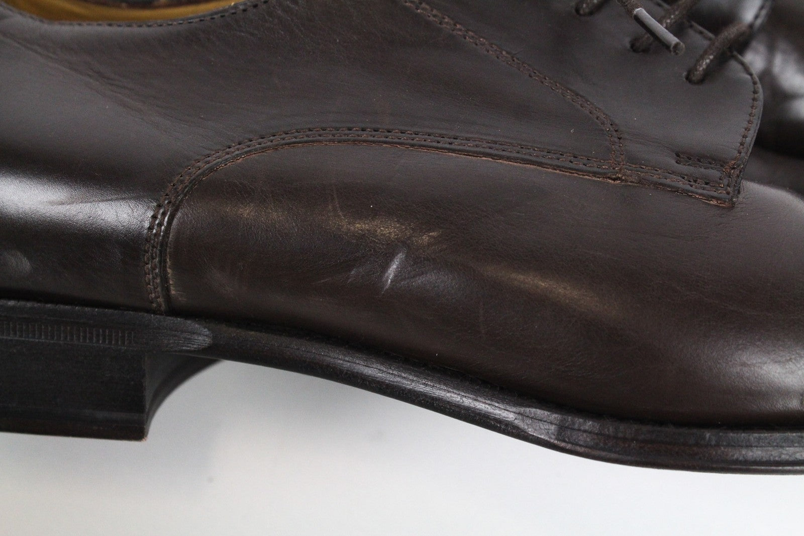 SUITSUPPLY Men Formal Shoes EU44.5 Brown Genuine Leather Laced Low-Top Classic