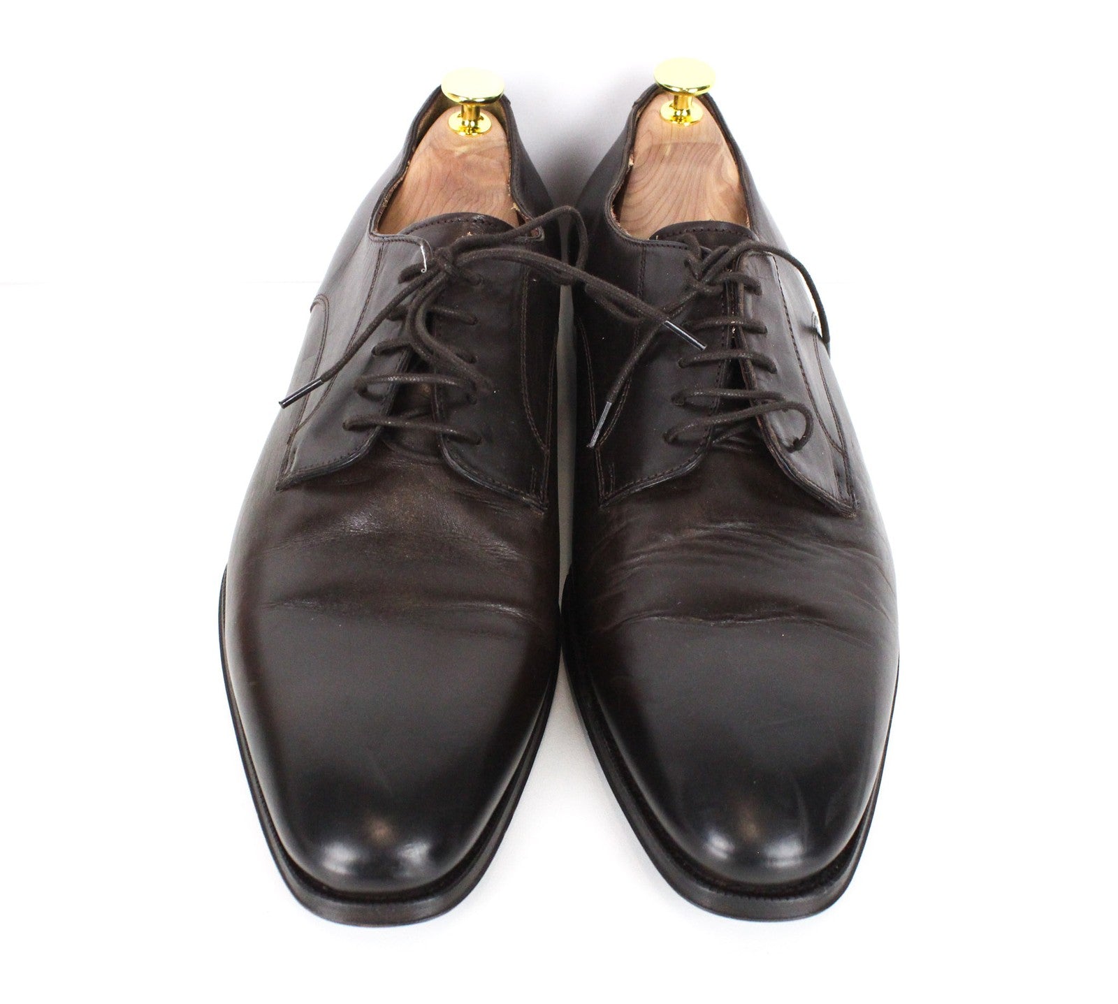 SUITSUPPLY Men Formal Shoes EU44.5 Brown Genuine Leather Laced Low-Top Classic