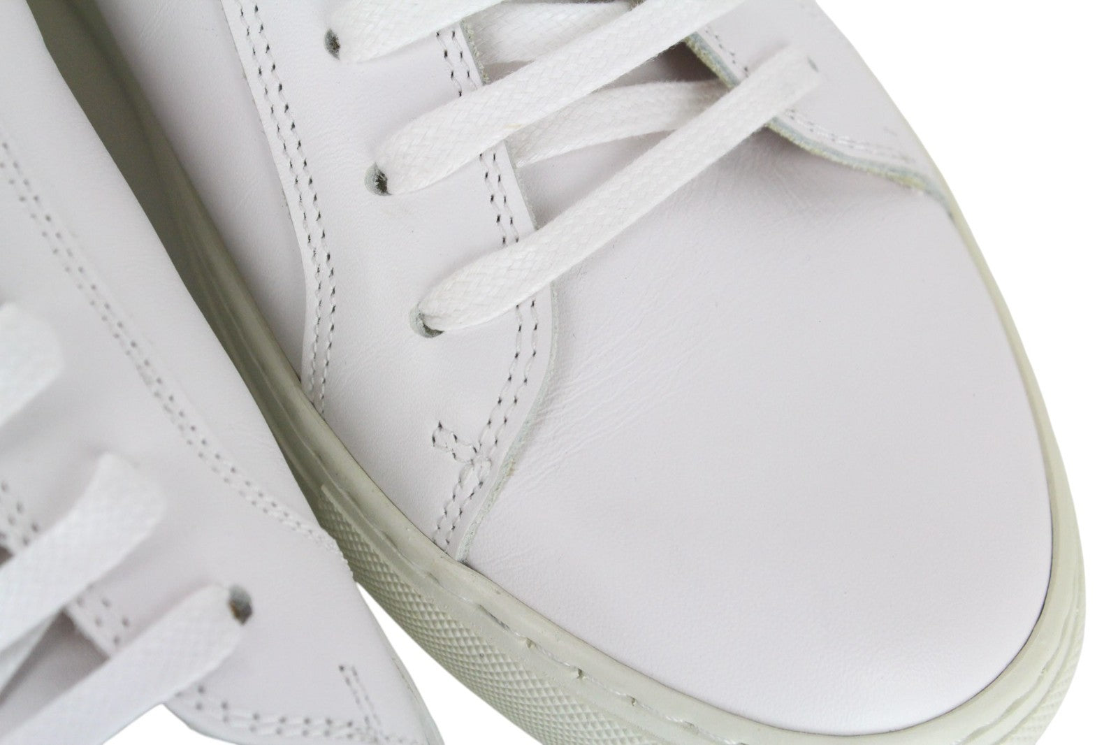 SUITSUPPLY Men Trainers EU42 White Genuine Leather Laced Low-Top Sneakers