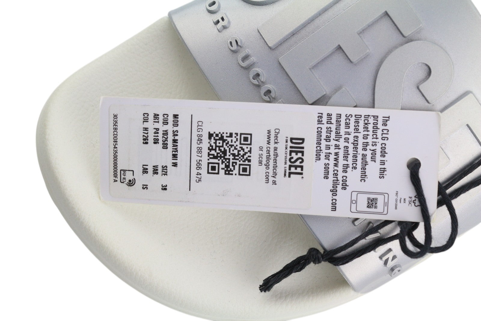 DIESEL Sa-Mayemi Womens Sandals EU39 Light Beach Slippers Open Toe Slide RRP€80