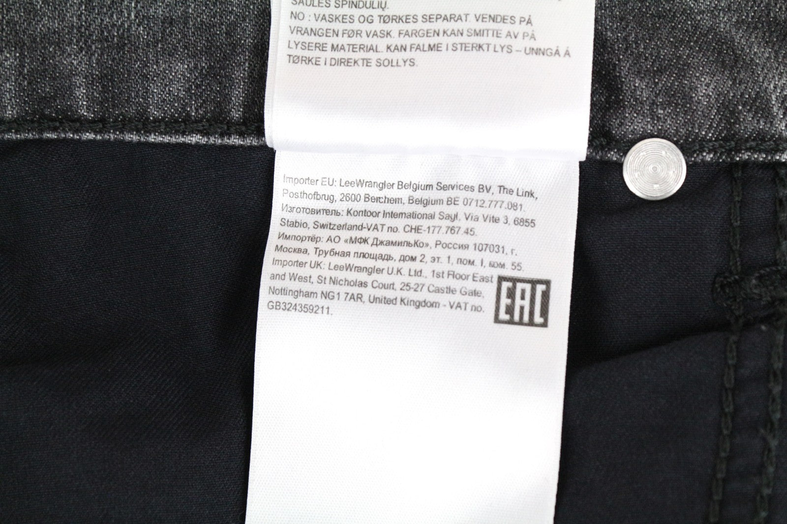 LEE Rider Men Jeans W32/L34 Slim Fit Washed 5-Pockets Grey Cotton Stretch
