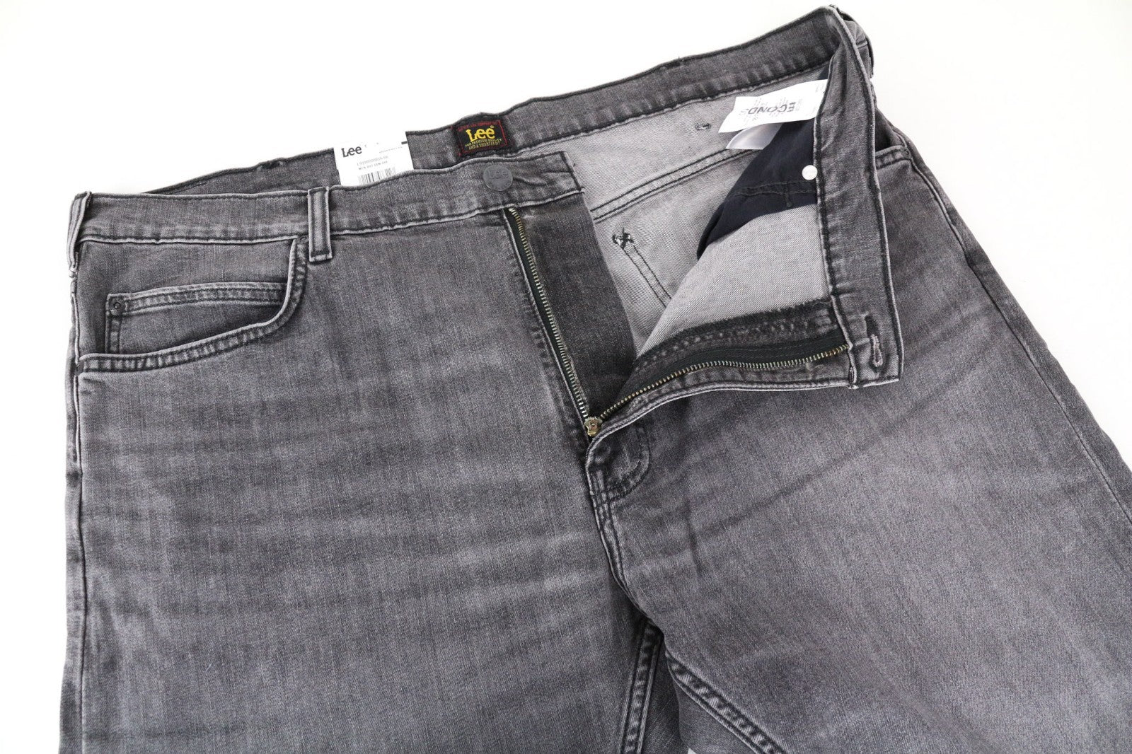 LEE Rider Men Jeans W40/L32 Slim Washed 5-Pockets Casual Grey Cotton Stretch