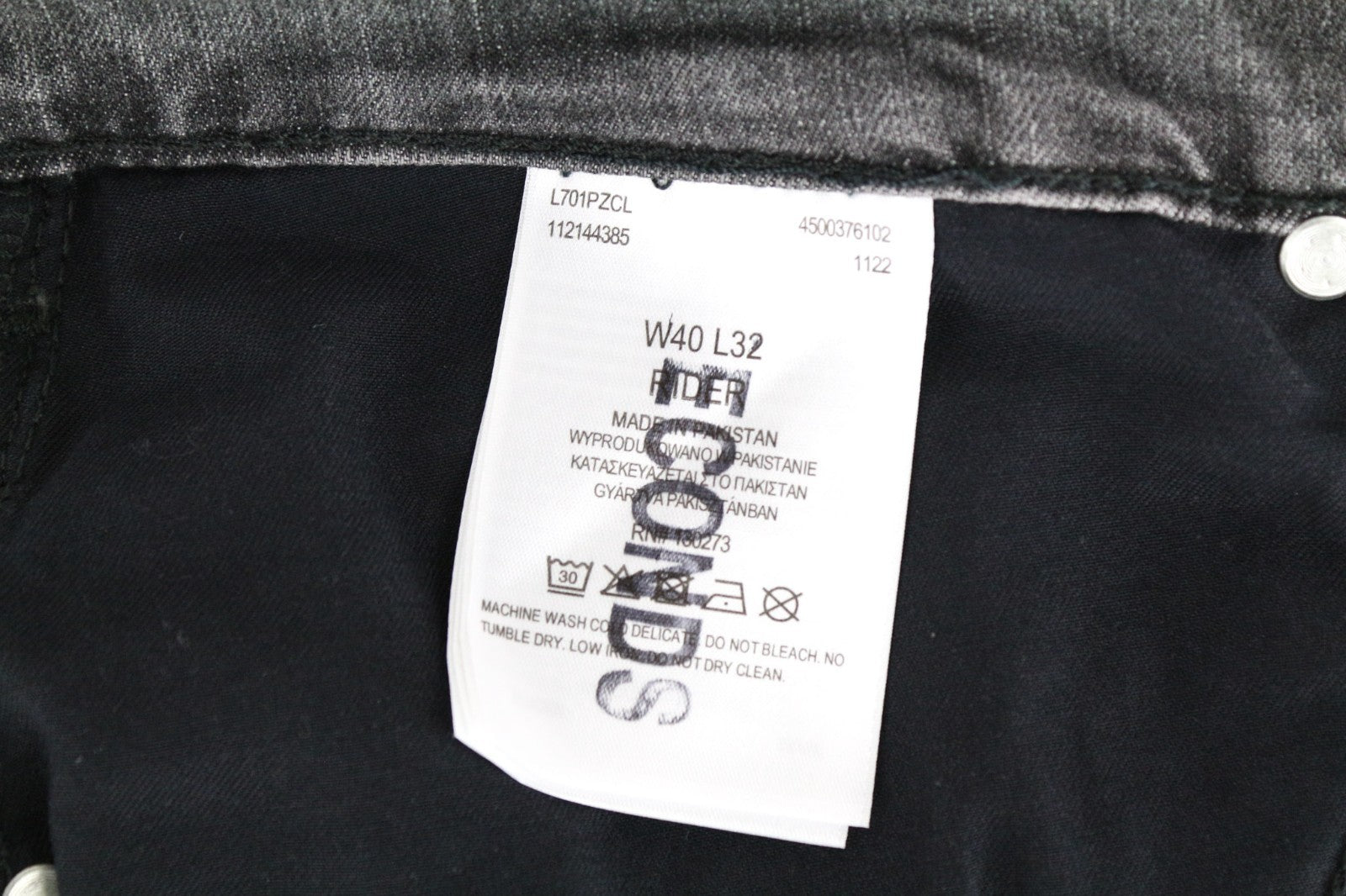 LEE Rider Men Jeans W40/L32 Slim Washed 5-Pockets Casual Grey Cotton Stretch