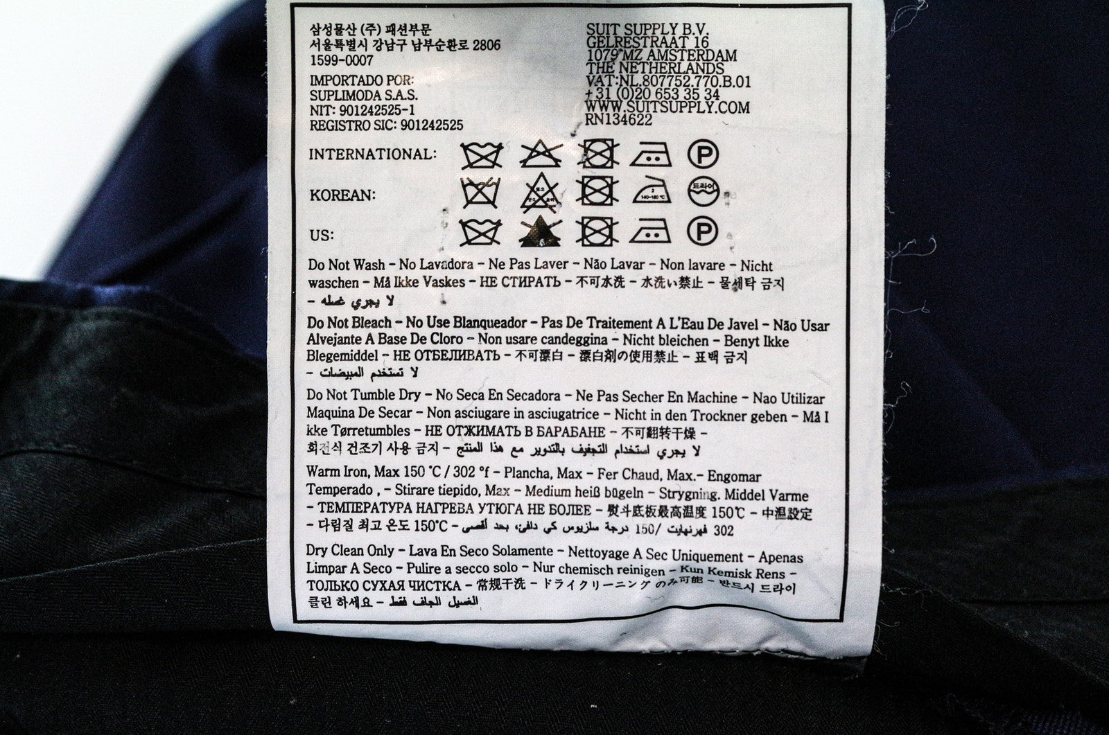 SUITSUPPLY La Spalla Men's Suit UK32R Blue Wool 2Pc Double-Breasted