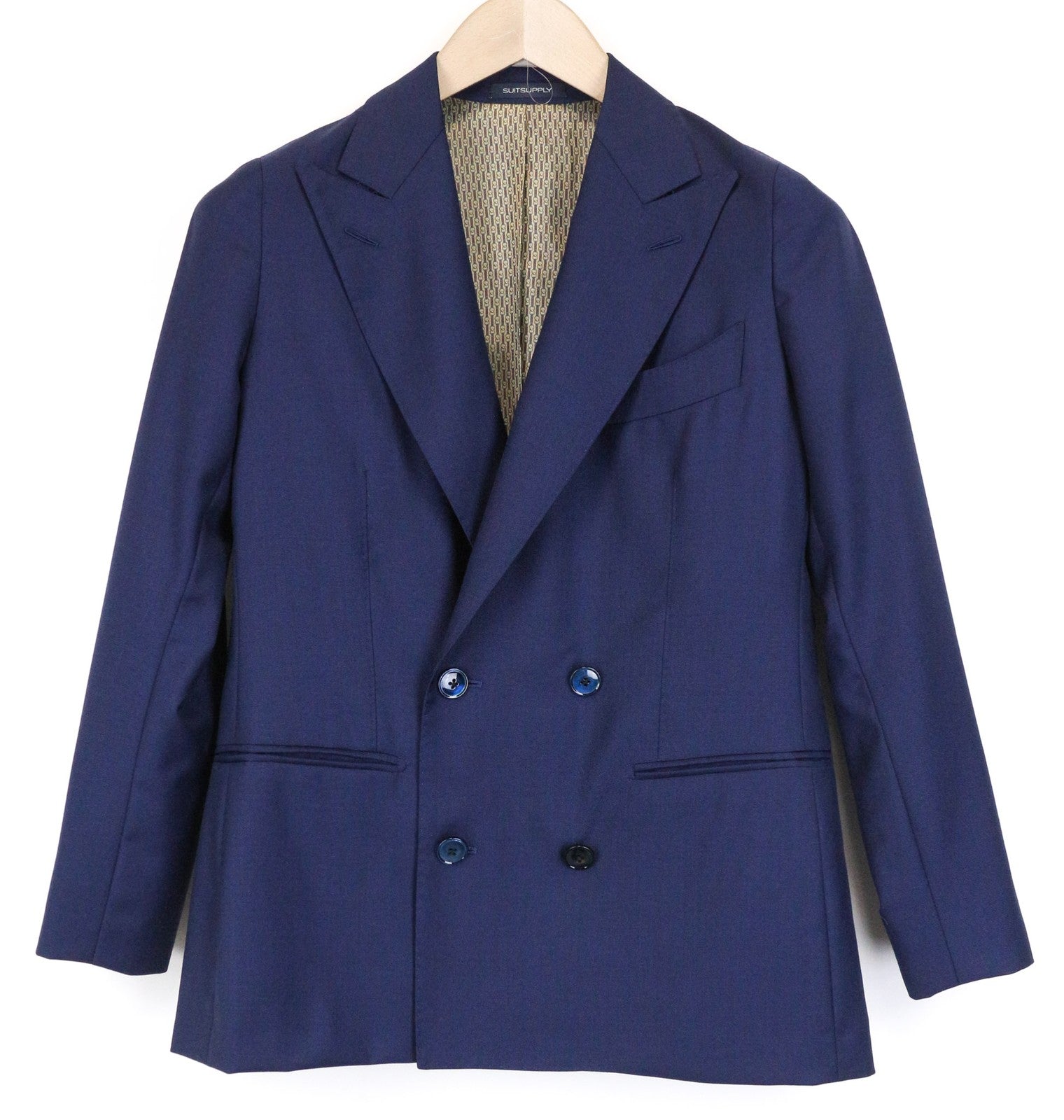 SUITSUPPLY La Spalla Men's Suit UK32R Blue Wool 2Pc Double-Breasted