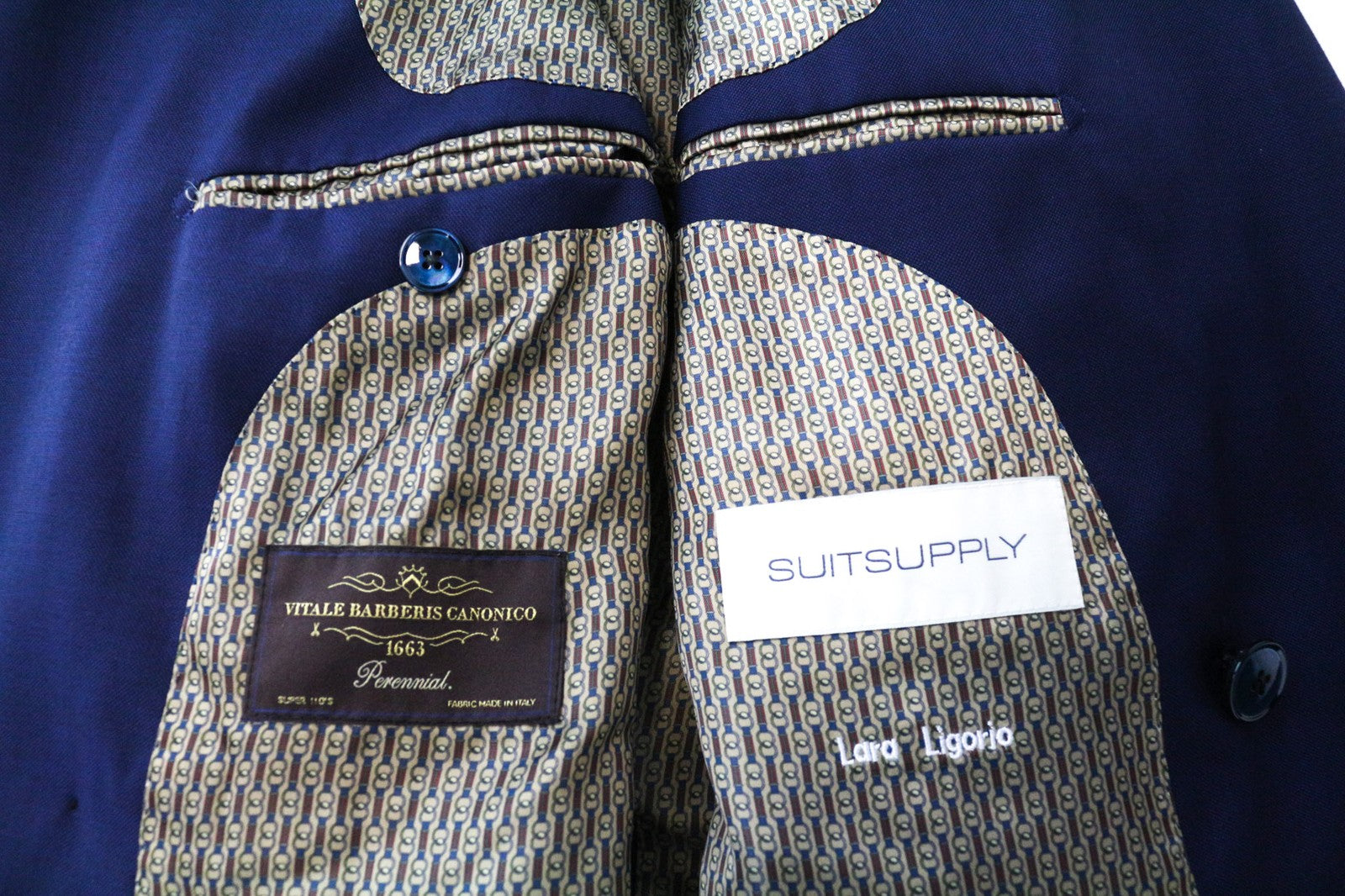 SUITSUPPLY La Spalla Men's Suit UK32R Blue Wool 2Pc Double-Breasted
