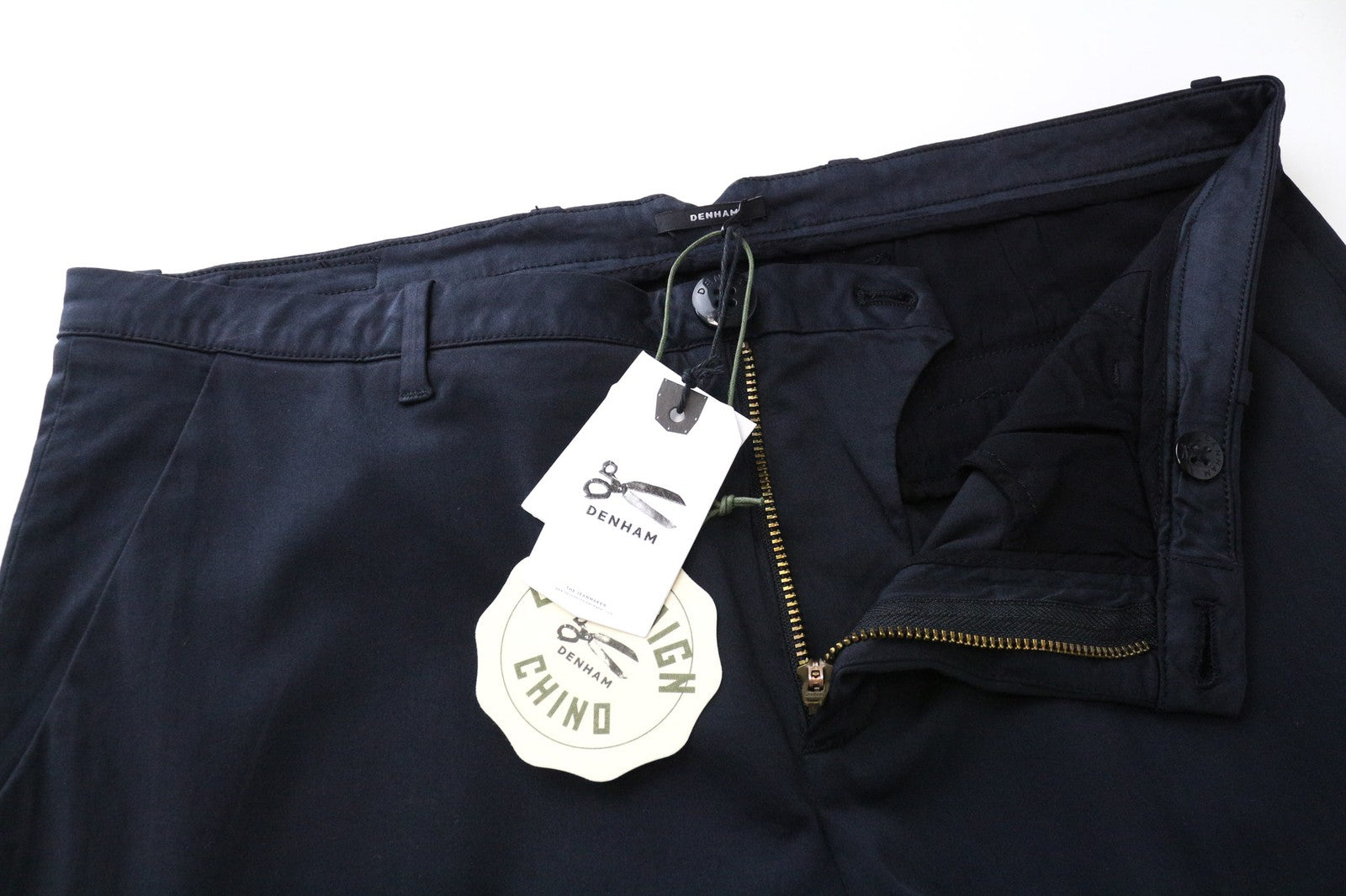 DENHAM Ocean Women's Dark Blue Chino Pants M Slim Carrot Fit Stretch