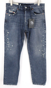 DIESEL Mharky 0870B Men's Jeans W32/L30 Blue Cotton Slim-Skinny Washed