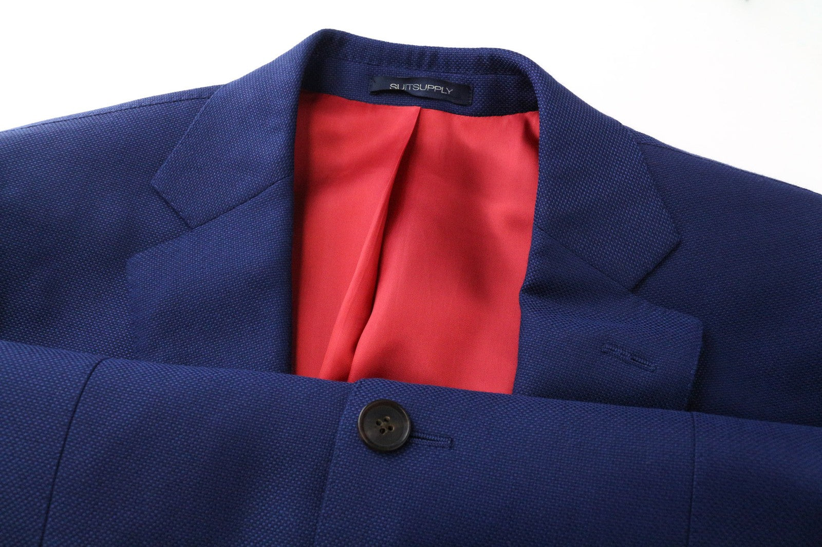 SUITSUPPLY Sienna Men's UK38S Blazer Blue Super 130's Wool Single-Breasted