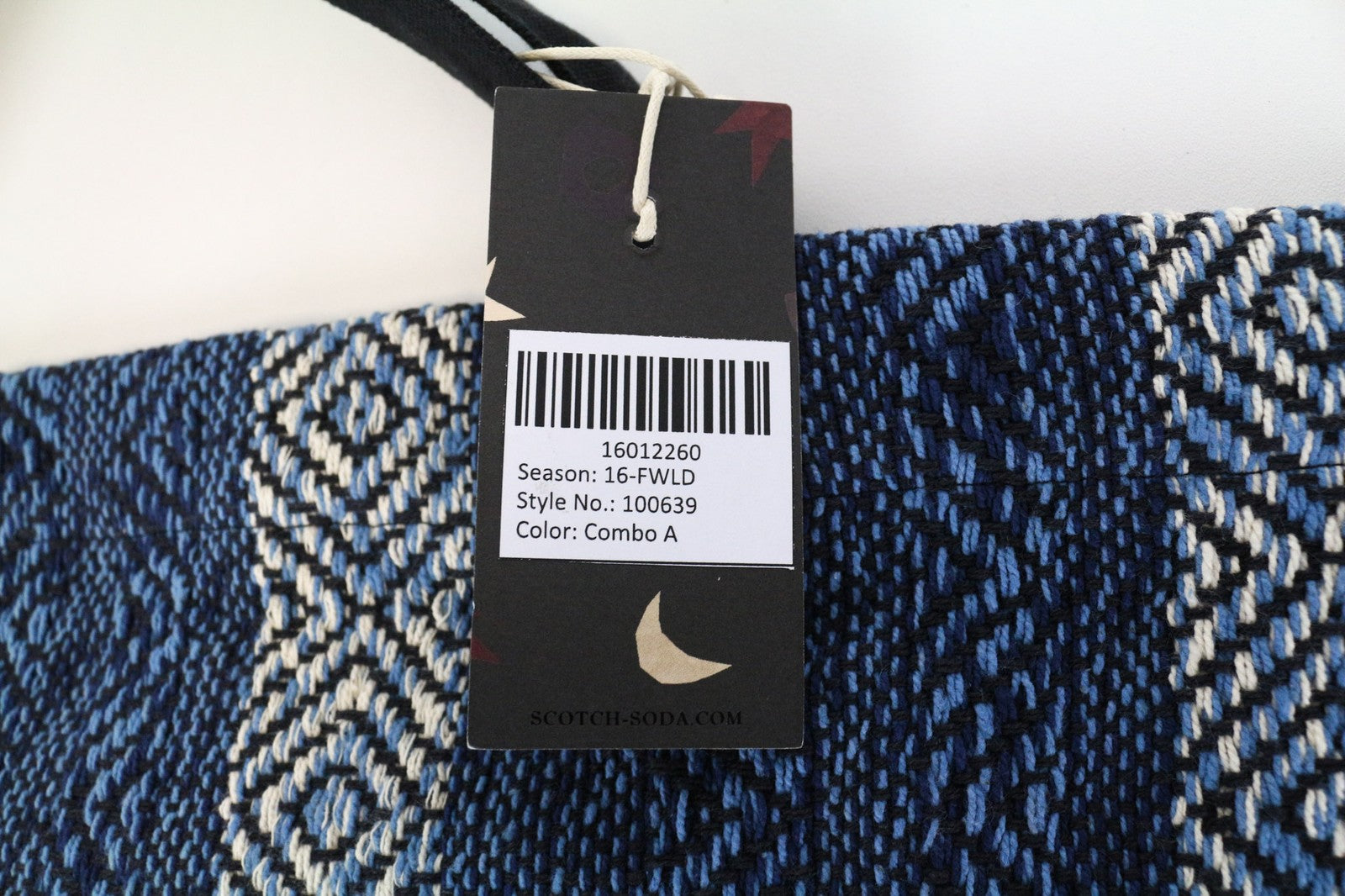 SCOTCH & SODA Women's Summer Bag Blue One Size Beach Tassels Patterned