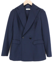 SUITSUPPLY Cameron Women's UK8R Blue Mohair Wool Blazer Double-Breasted Peak