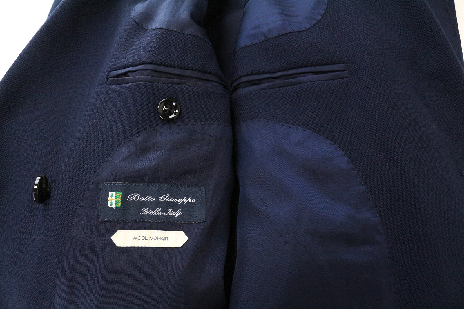 SUITSUPPLY Cameron Women's UK8R Blue Mohair Wool Blazer Double-Breasted Peak