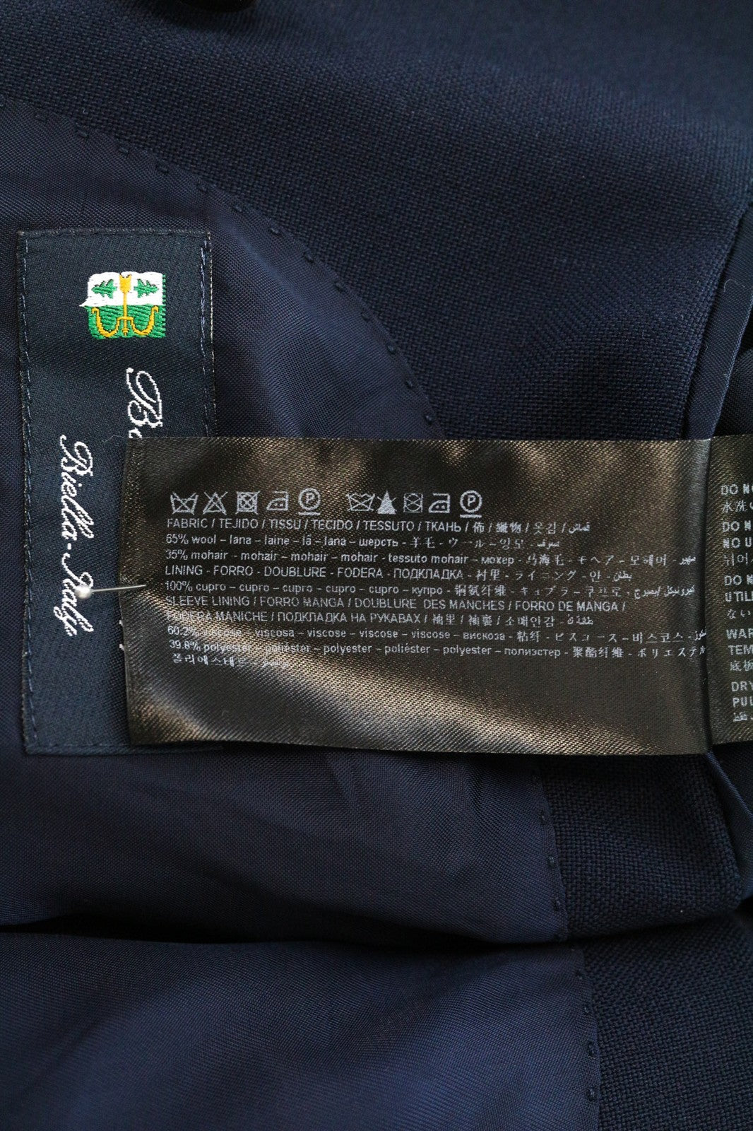 SUITSUPPLY Cameron Women's UK8R Blue Mohair Wool Blazer Double-Breasted Peak