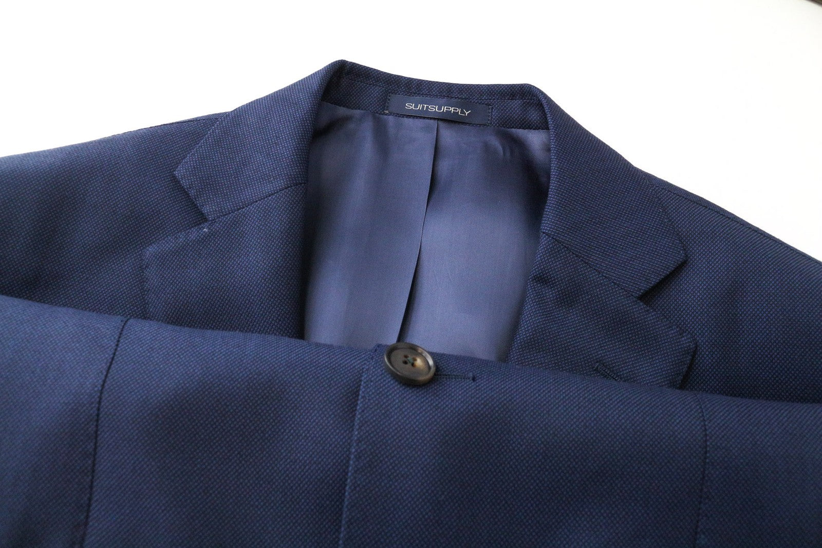 SUITSUPPLY Sienna Men's UK36R Blazer Blue Super 130's Wool Single-Breasted