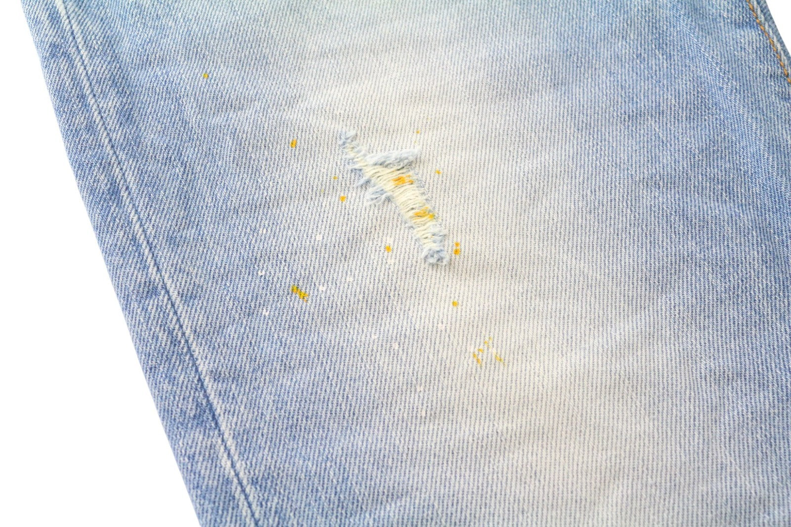 TAKESHY KUROSAWA Men's Jeans W32 Slim Fit Painted Blue Cotton Washed