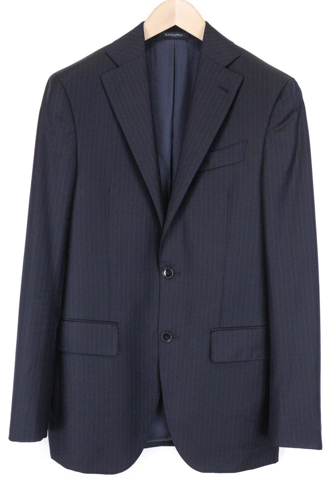 SUITSUPPLY La Spalla Men's UK36L Navy Blue Wool Stripe Blazer Patterned