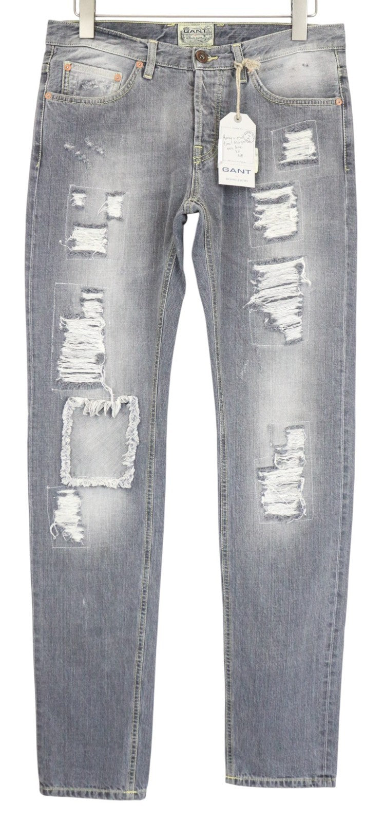 GANT Michael Bastian Men's Jeans W31/L36 Slim Cotton Blue Wash Distressed