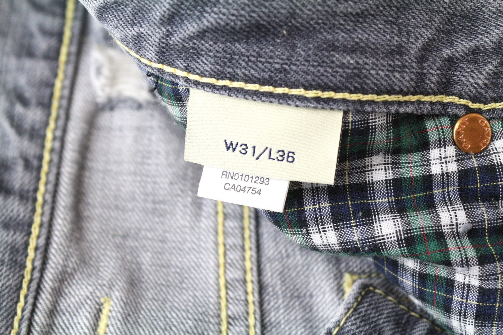 GANT Michael Bastian Men's Jeans W31/L36 Slim Cotton Blue Wash Distressed