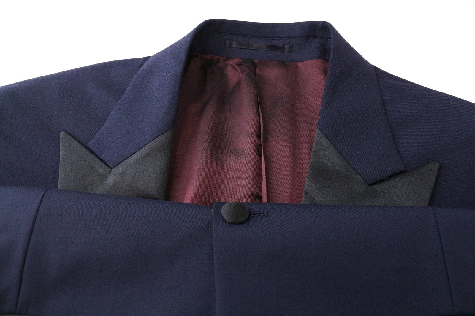 SUITSUPPLY Lazio Men's Blazer 28 Blue Wool Tuxedo Lined Single-Breasted