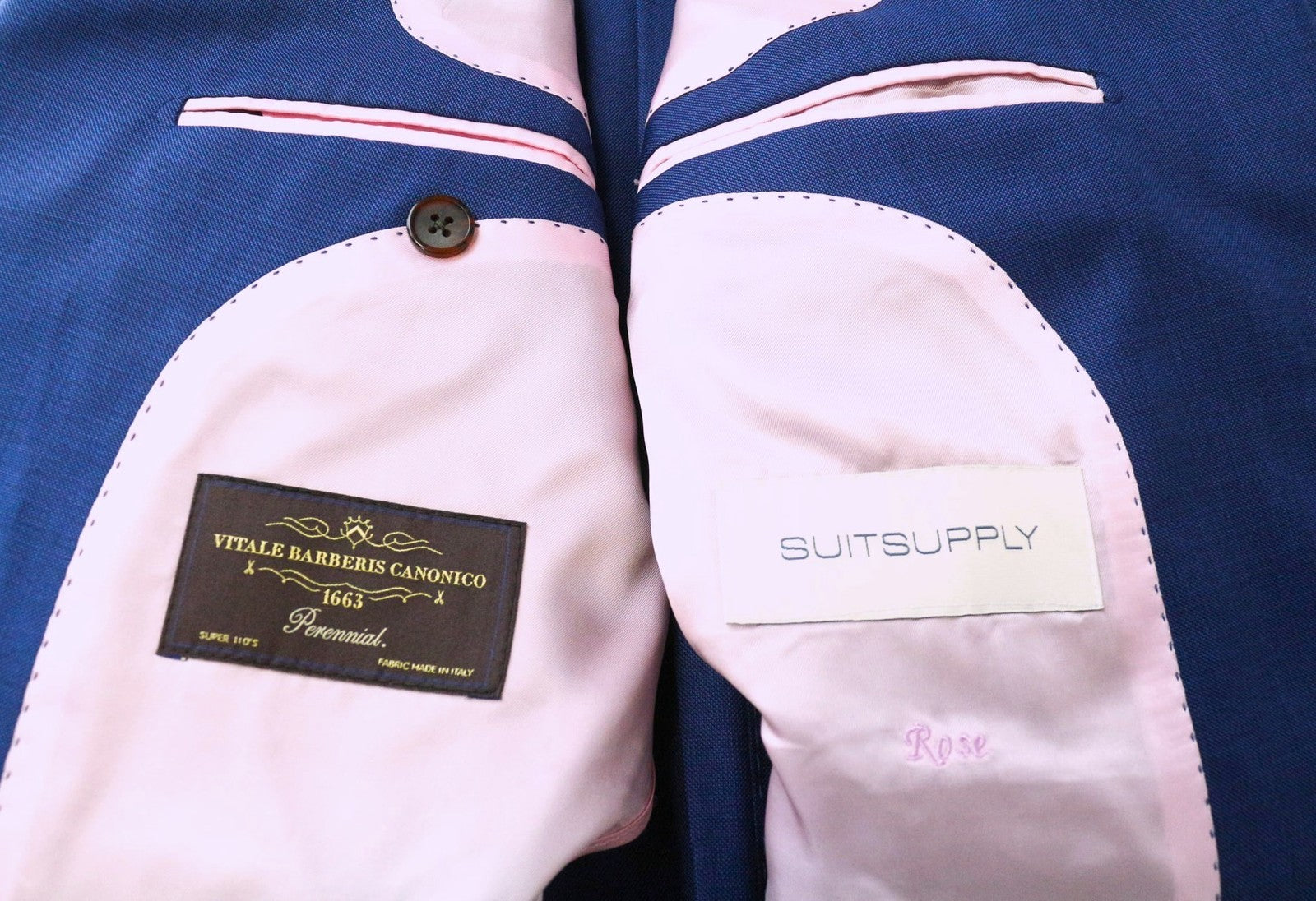 SUITSUPPLY La Spalla Men's Suit UK38R Blue Wool 2Pc Classic Single-Breasted