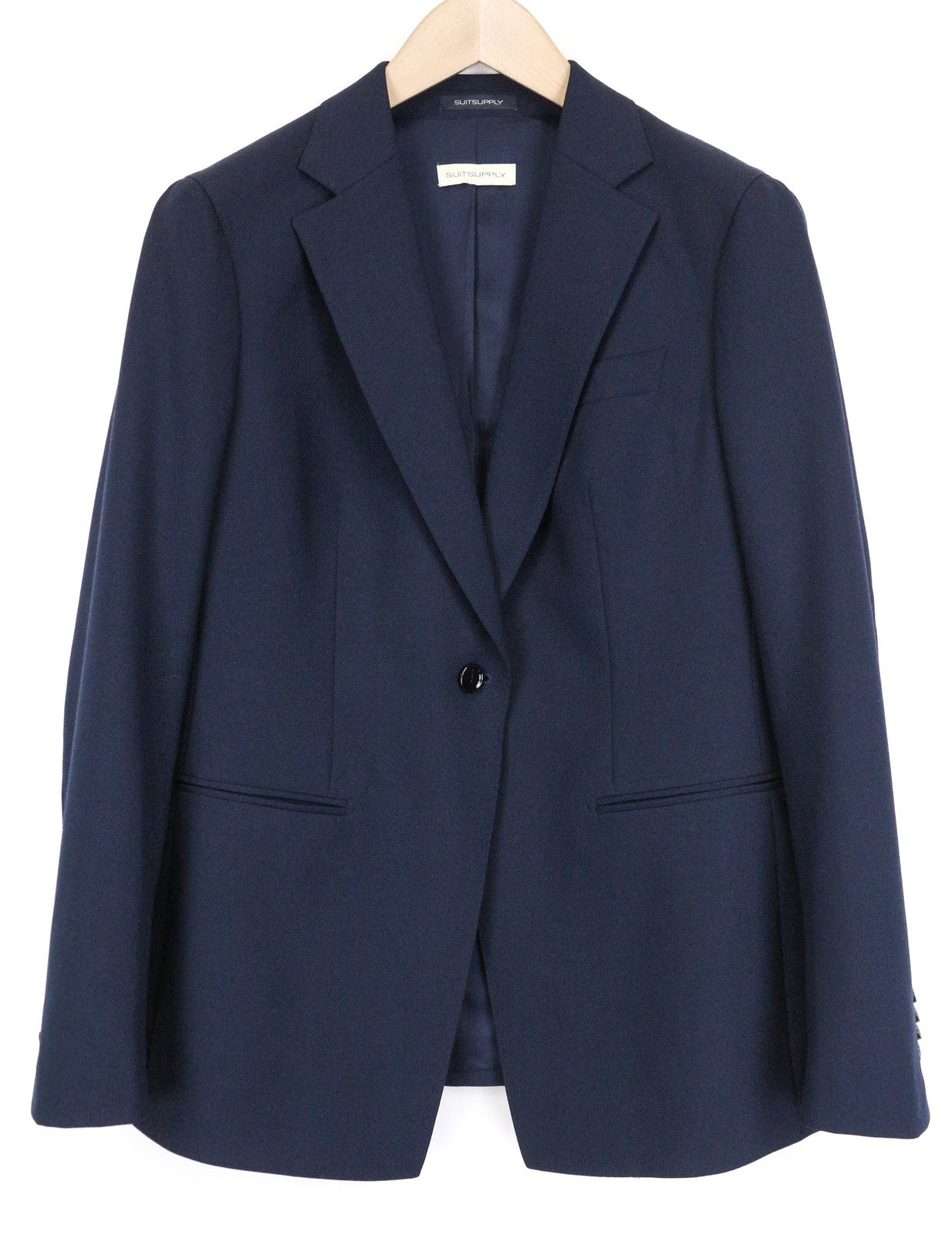 SUITSUPPLY Cameron Women's UK16R Blue Wool Mohair Blazer Single-Breasted