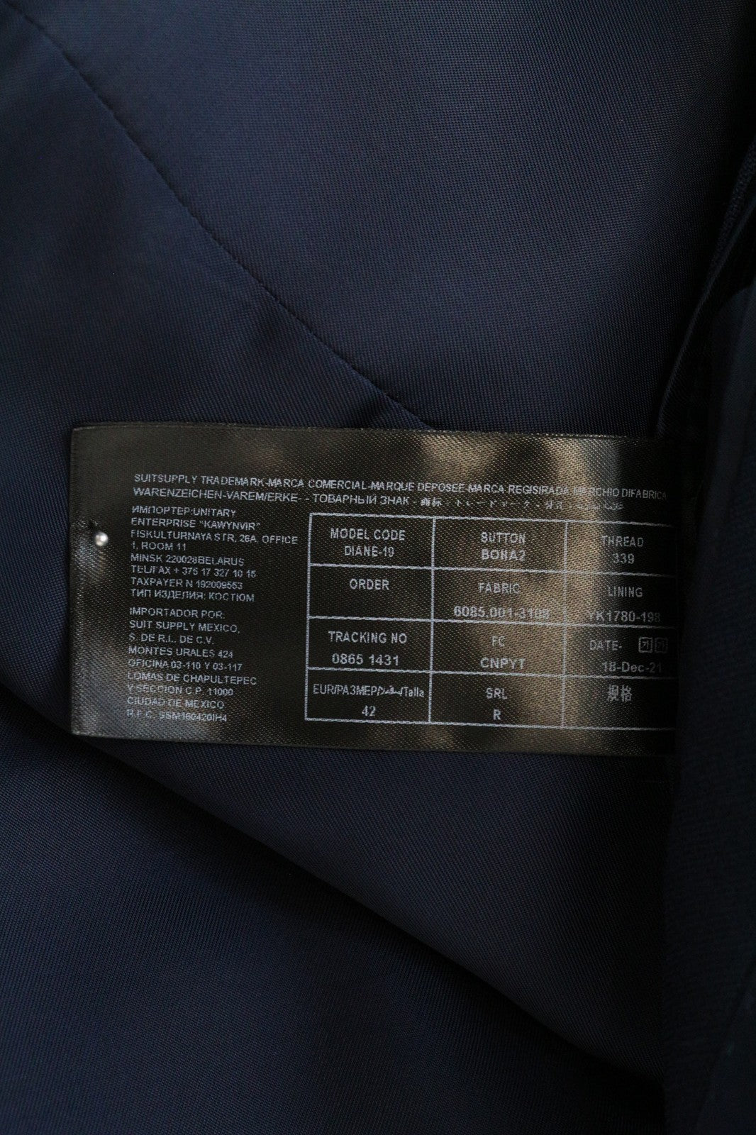 SUITSUPPLY Cameron Women's UK16R Blue Wool Mohair Blazer Single-Breasted