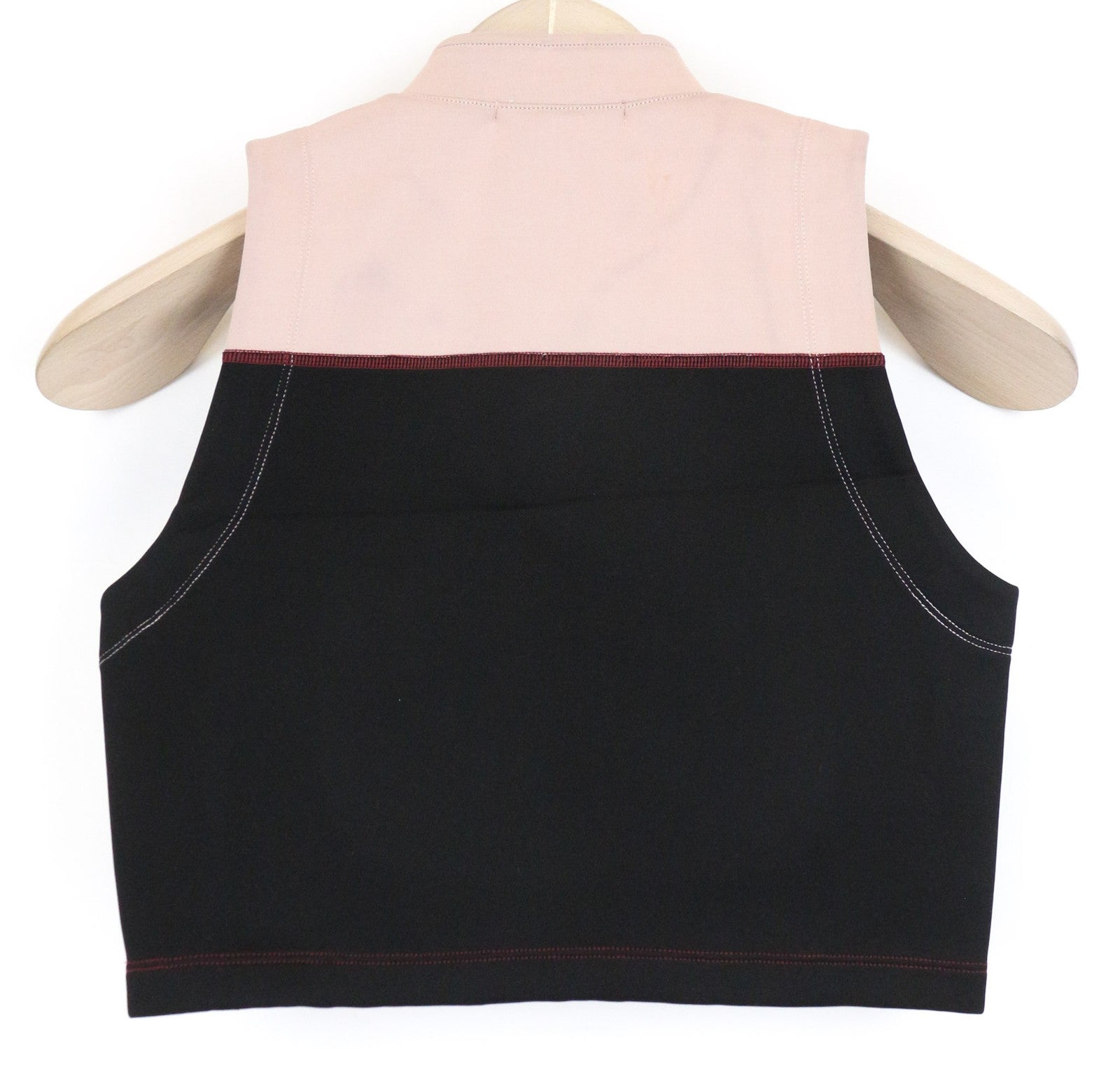 MAISON SCOTCH Women's Black Cropped Top M Sportswear Stretch Zip Neck