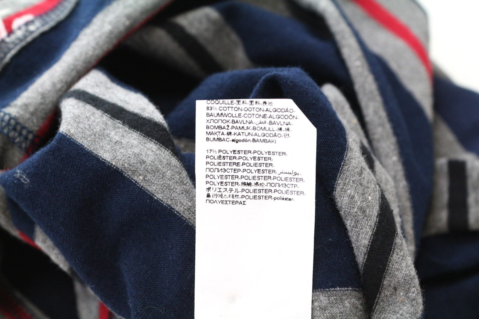 DESIGUAL Marcos Men's Blue T-Shirt S Striped Cotton Blend Henley Long Sleeve