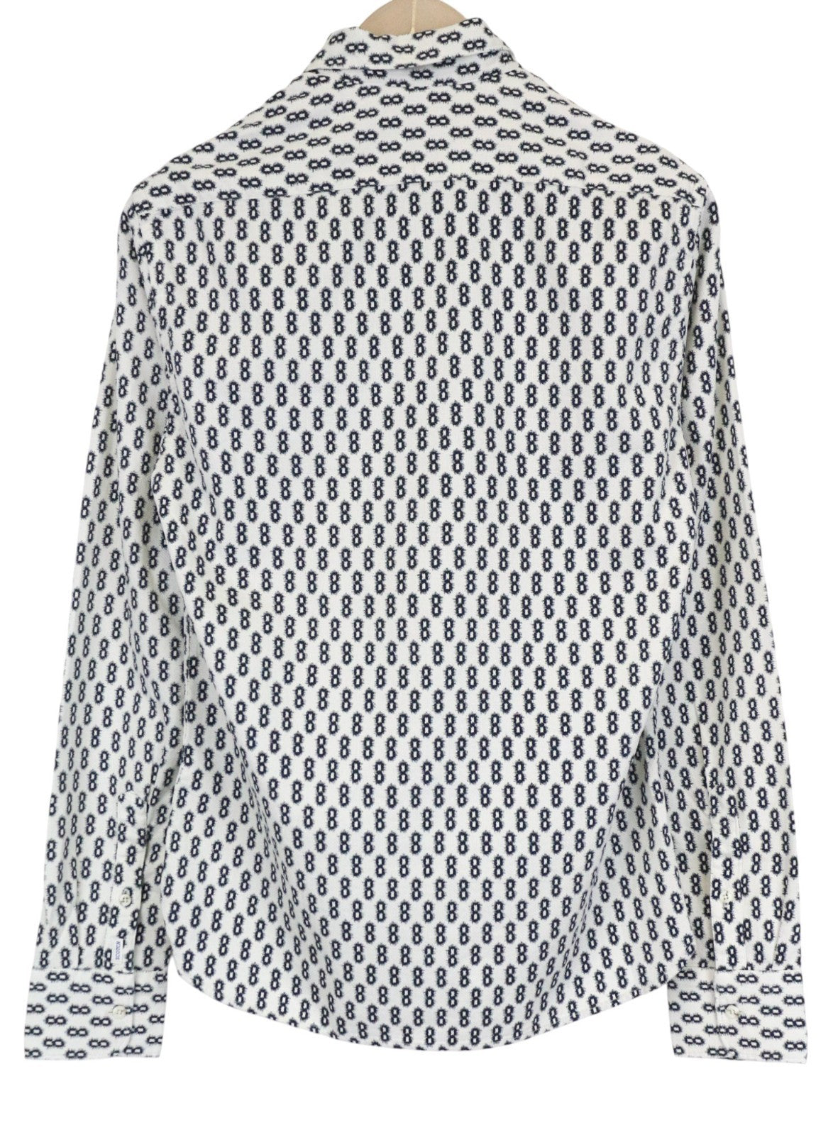 SCOTCH & SODA Ams Couture Men's Shirt S White Cotton Patterned Long Sleeve