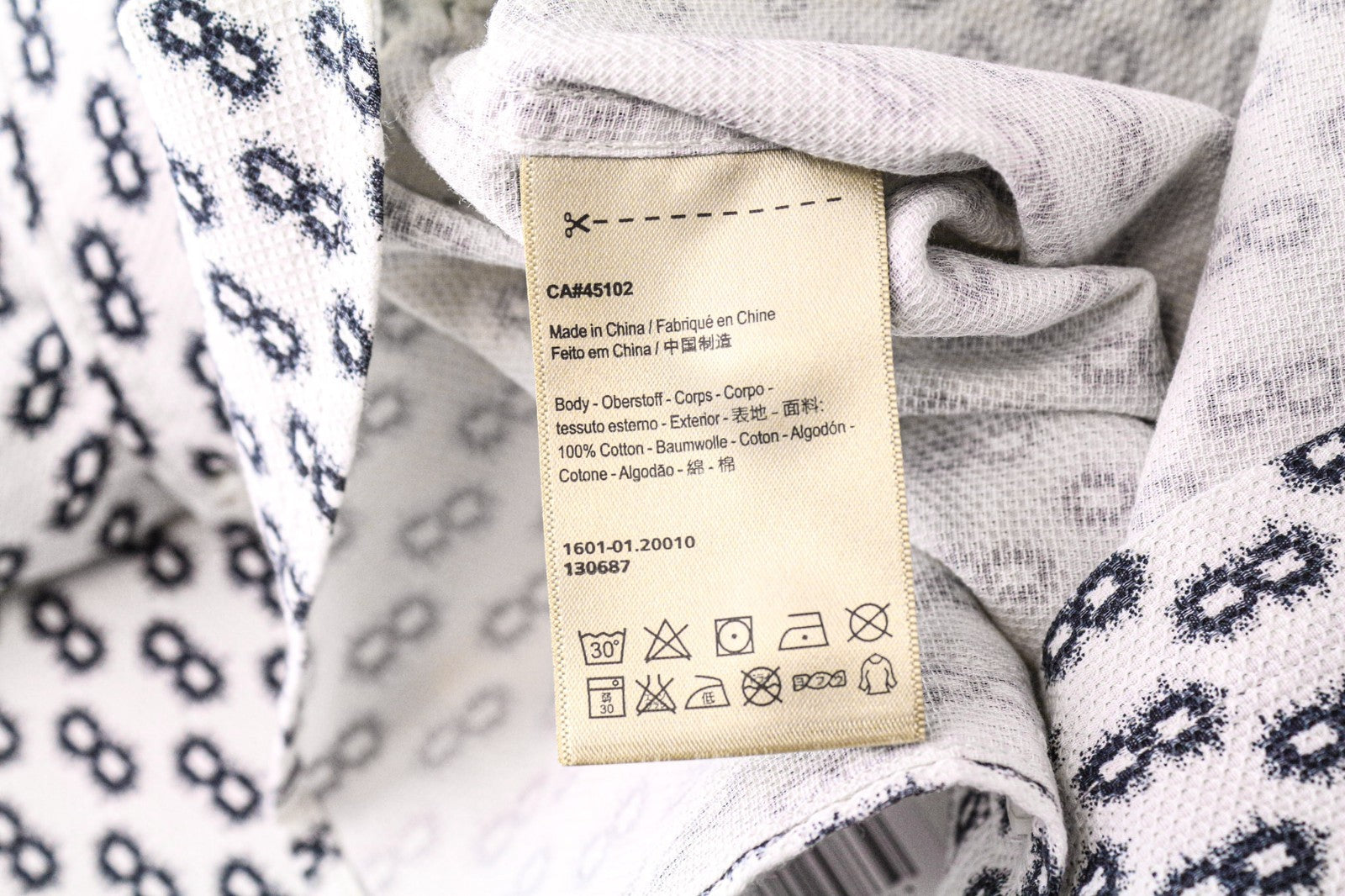 SCOTCH & SODA Ams Couture Men's Shirt S White Cotton Patterned Long Sleeve