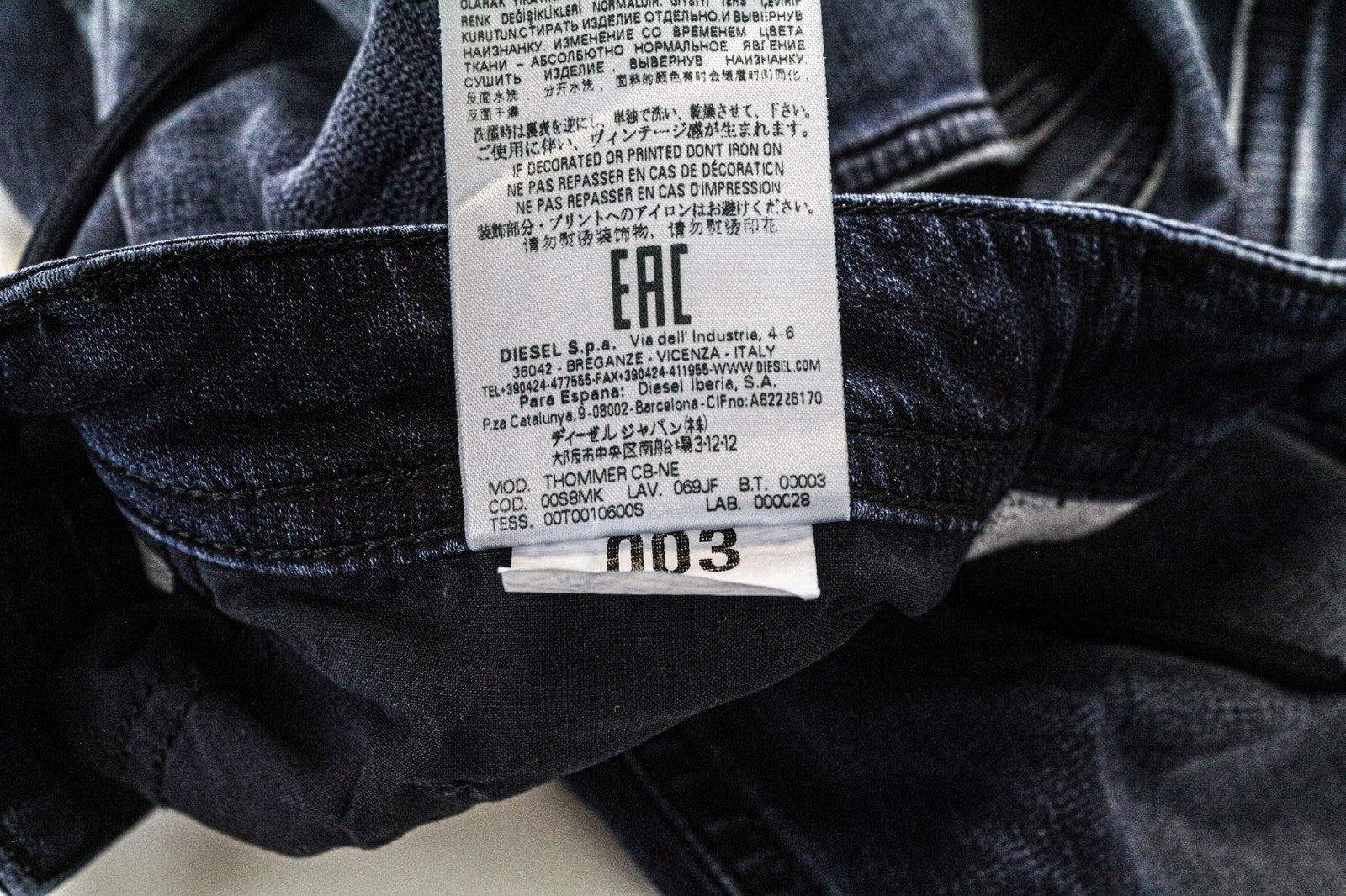 DIESEL Thommer CB-NE 069JF Men's Jeans W28 Jogg Slim Blue Stretch Cotton