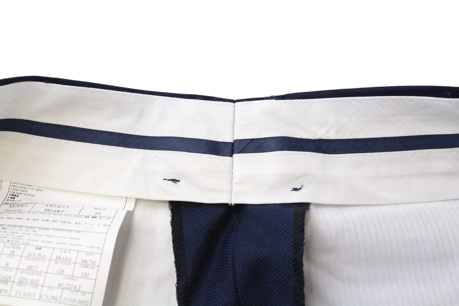 SUITSUPPLY Brescia Men's Pants UK28R Dark Blue Wool Pleated Lined Classic