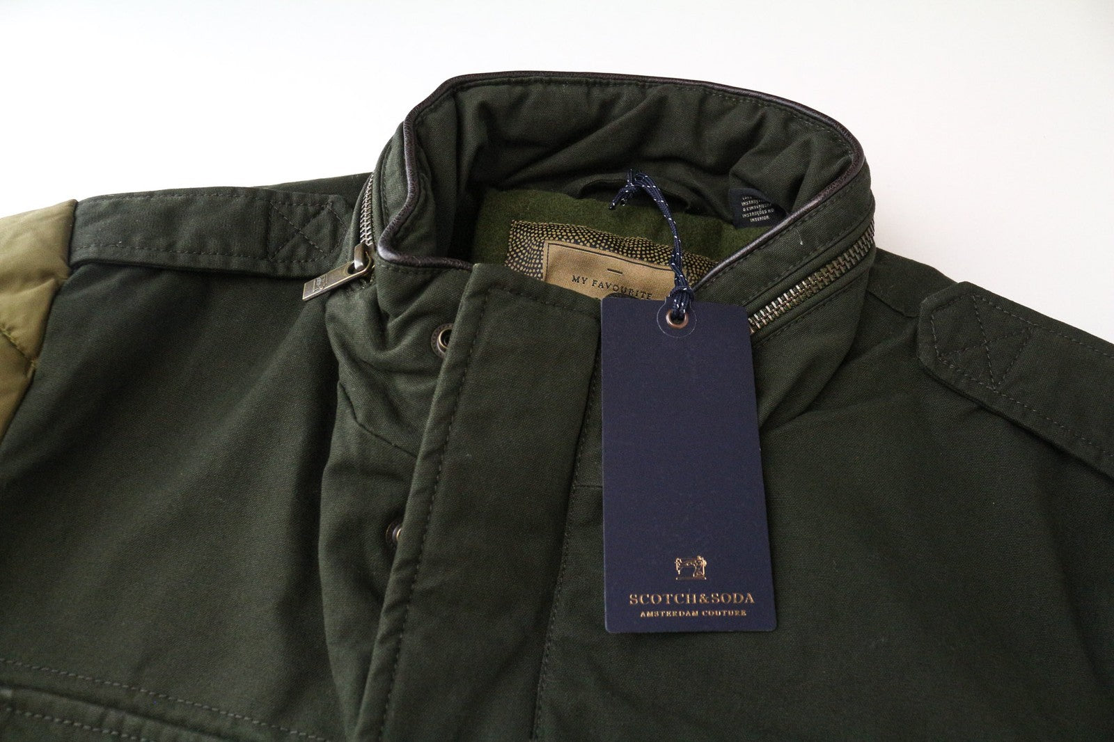 SCOTCH & SODA Ams Couture Men's Jacket M Green Cotton Multi Pocket Zipped