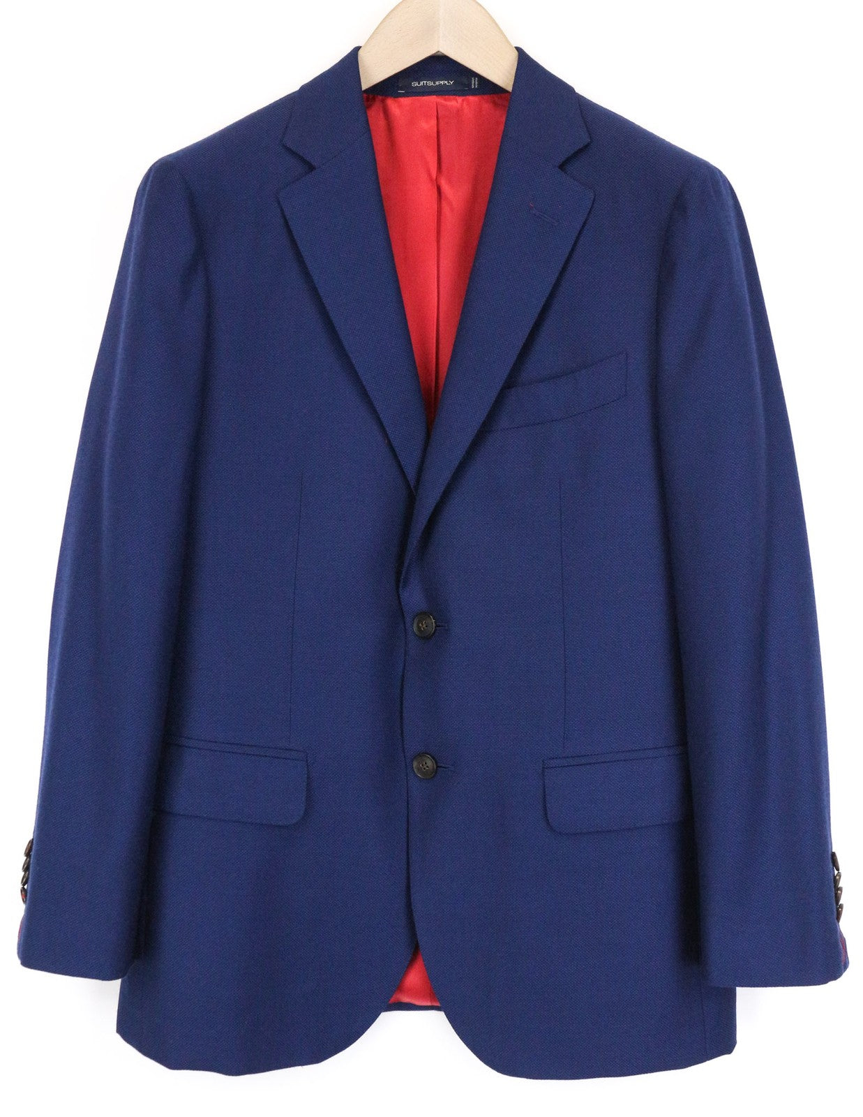 SUITSUPPLY Sienna Men's Blazer UK38S Blue Super 130's Wool Notch Lapel