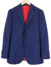 SUITSUPPLY Sienna Men's Blazer UK38S Blue Super 130's Wool Notch Lapel