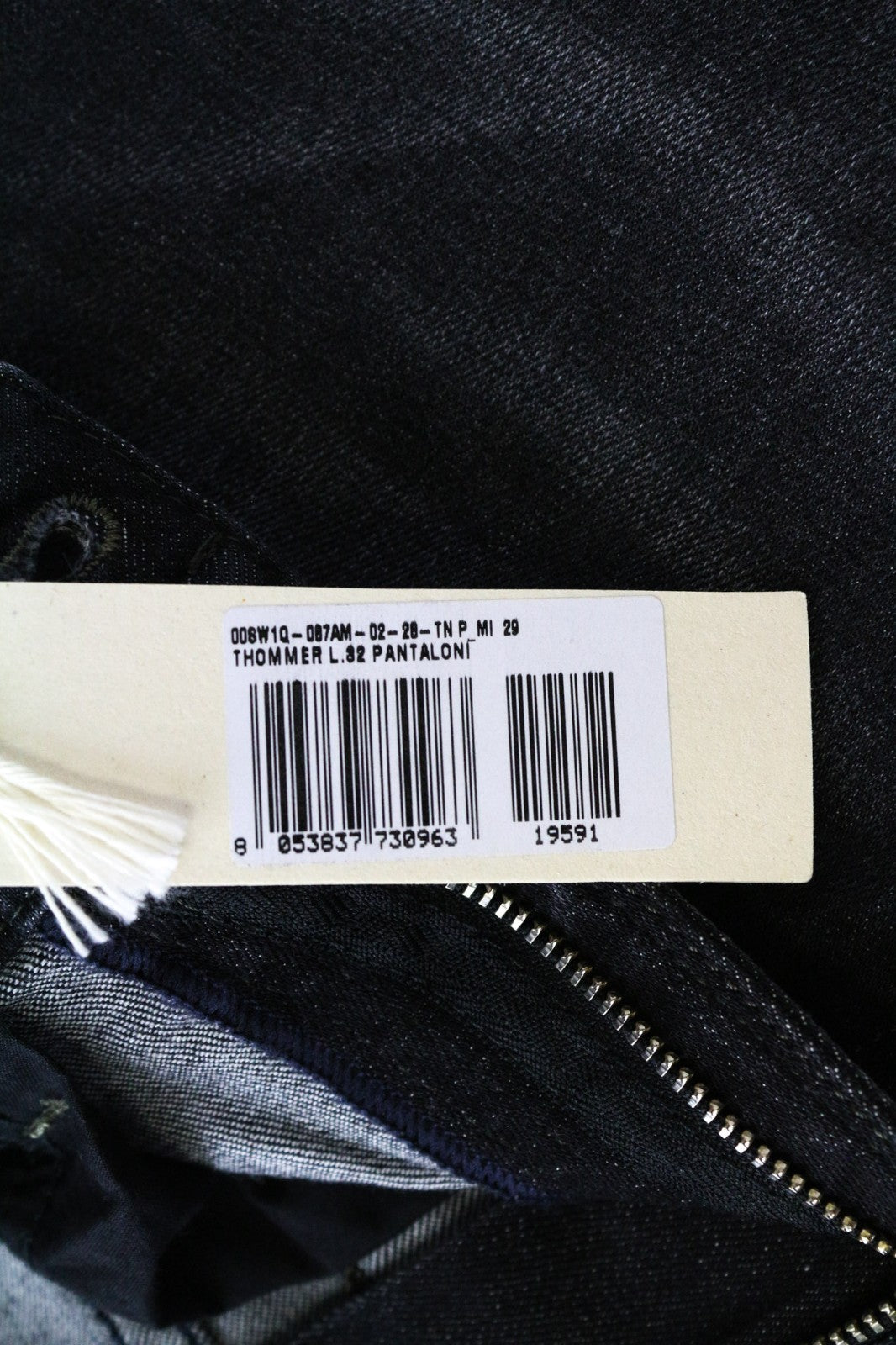 DIESEL Thommer 087AM Men's Jeans W28/L32 Dark Grey Cotton Stretch Washed