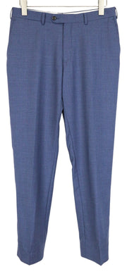 SUITSUPPLY Brescia Men's Pants UK38S Blue Wool Classic Pleated Lined