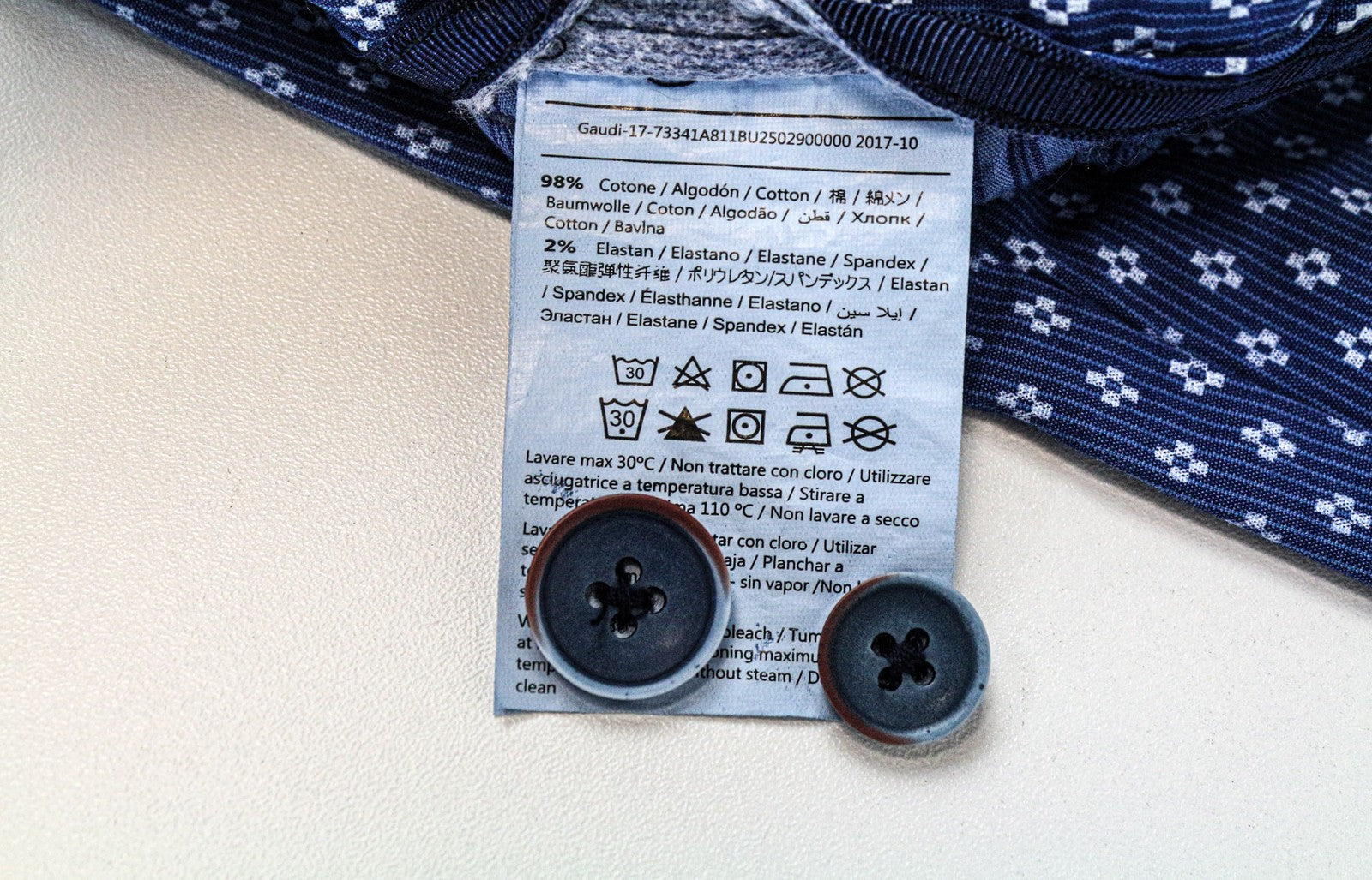 GAUDI JEANS Men's Shorts 28 Blue Cotton Stretch Patterned Summer Casual