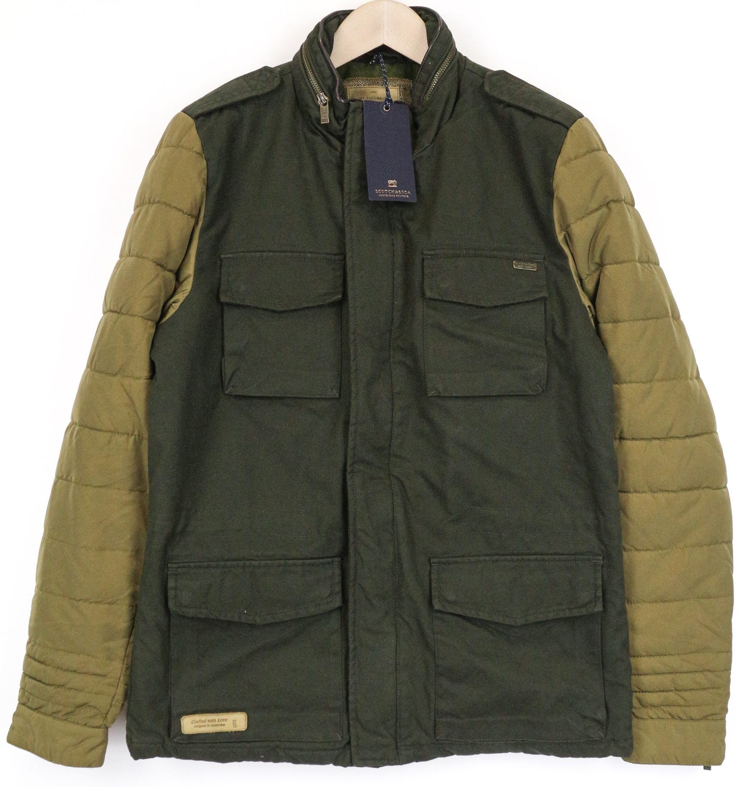 SCOTCH & SODA Ams Couture Men's Jacket M Green Cotton Zip Multi Pocket