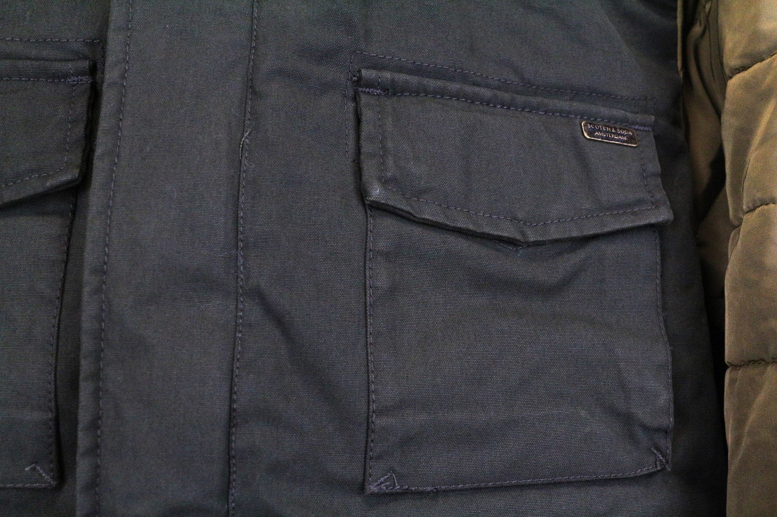 SCOTCH & SODA Ams Couture Men's Jacket M Green Cotton Zip Multi Pocket