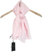 MAISON SCOTCH Women's Scarf One Size Pink Cotton Stars Cut-Out Classic