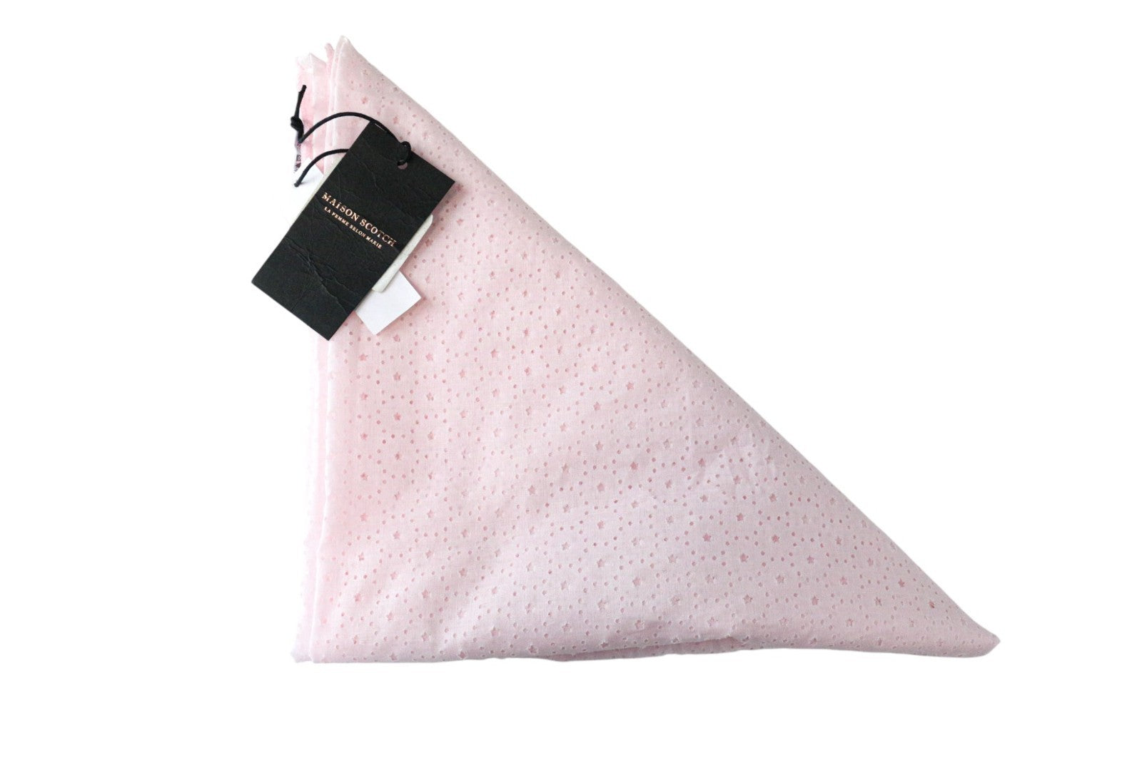 MAISON SCOTCH Women's Scarf One Size Pink Cotton Stars Cut-Out Classic