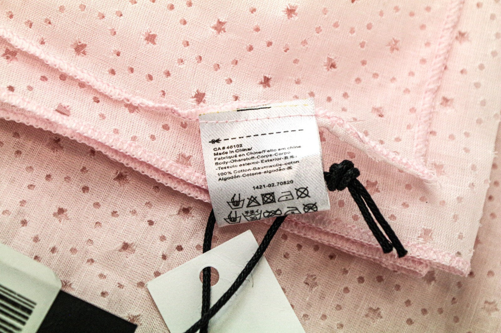 MAISON SCOTCH Women's Scarf One Size Pink Cotton Stars Cut-Out Classic